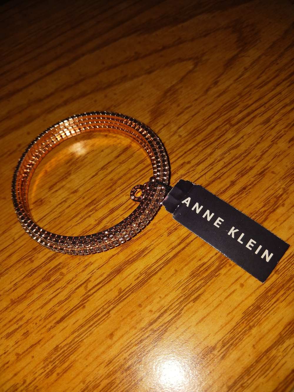 Anne Klein Rose Gold Crystal Pavé Stretch Bracelet